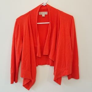 Cropped open sweater